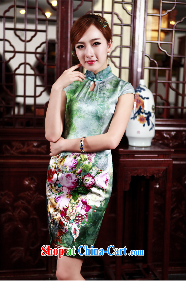 Birds love the color 2015 spring new stylish improved short silk positioning take short-sleeved qipao QD 527 figure XXXL pictures, price, brand platters! Elections are good character, the national distribution, so why buy now enjoy more preferential! Health
