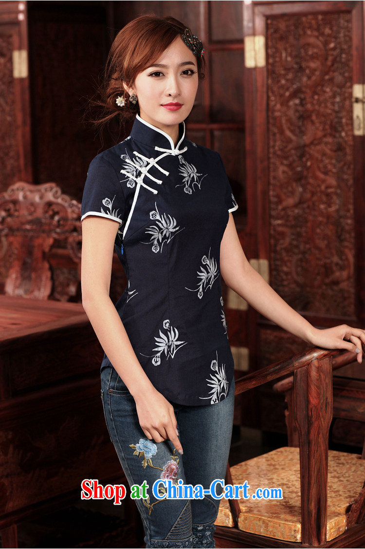 Birds love to chat poems 2015 spring new traditional Hmong batik short cotton the cheongsam shirt Indigo XXXL pictures, price, brand platters! Elections are good character, the national distribution, so why buy now enjoy more preferential! Health