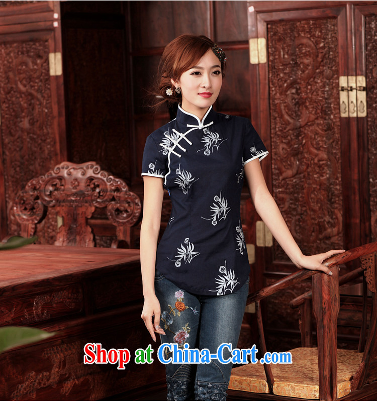 Birds love to chat poems 2015 spring new traditional Hmong batik short cotton the cheongsam shirt Indigo XXXL pictures, price, brand platters! Elections are good character, the national distribution, so why buy now enjoy more preferential! Health