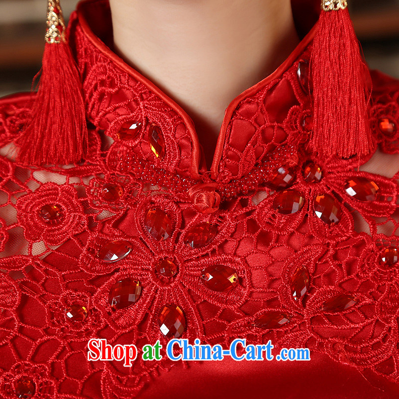 Flower Angel Cayman 2014 New Red dresses wedding dresses wedding dresses bridal short bows stage dress cheongsam red XXL, flower Angel (DUOQIMAN), and shopping on the Internet