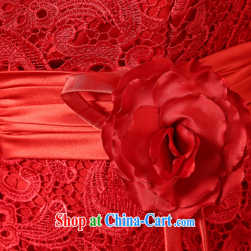 Flower Angel Cayman 2014 wedding dresses sexy short dresses red lace Openwork marriages small dress uniform toasting red XXL, flower Angel (DUOQIMAN), online shopping