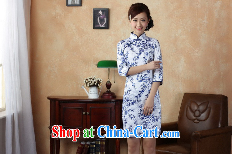 The women take the Chinese qipao, for a tight cotton blue and white porcelain, qipao cuff Ethnic Wind package mail white 2XL pictures, price, brand platters! Elections are good character, the national distribution, so why buy now enjoy more preferential! Health