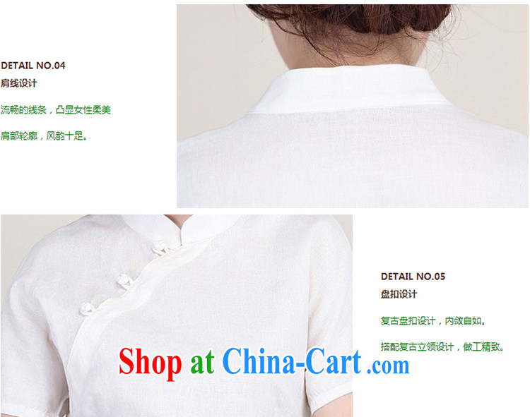LO . MU Beauty autumn female short-sleeved cotton Ma white macrame-tie Chinese China wind white XXL the XL pictures, price, brand platters! Elections are good character, the national distribution, so why buy now enjoy more preferential! Health