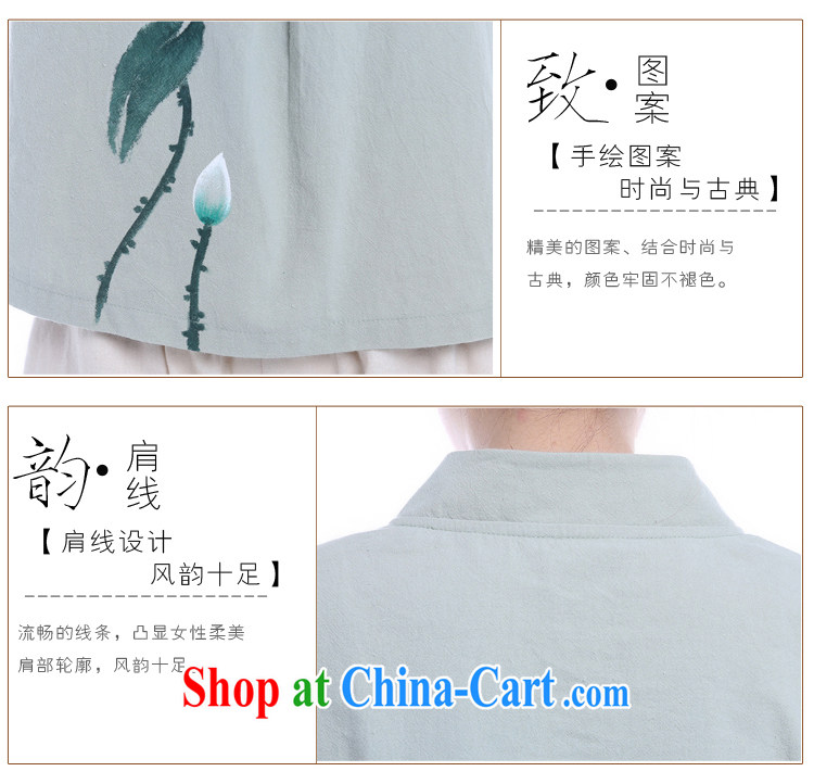 LO . MU Beauty autumn cotton the female hand-painted Lotus 7 cuff antique hand-tie China wind jacket green L (the Code) pictures, price, brand platters! Elections are good character, the national distribution, so why buy now enjoy more preferential! Health