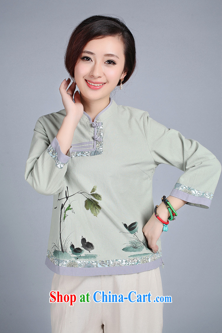 LO . MU Beauty autumn new female units in the sleeveless Chinese Chinese Antique hand painted Chinese Feng Shui the green XXL the XL pictures, price, brand platters! Elections are good character, the national distribution, so why buy now enjoy more preferential! Health