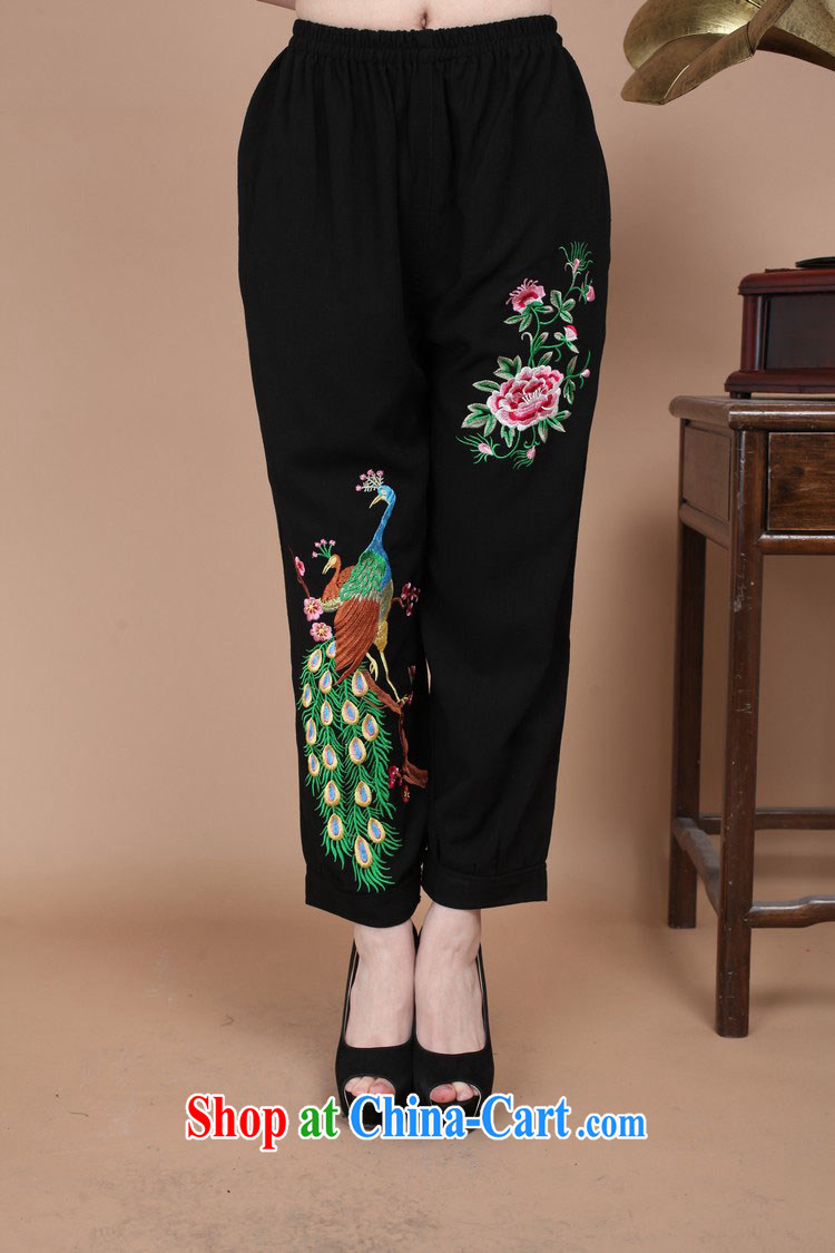 Autumn 2014 the new Korean spring loaded Tang Dress Pants cotton pants women Ethnic Wind Han-wide embroidery girls pants FG - 1 black XXL pictures, price, brand platters! Elections are good character, the national distribution, so why buy now enjoy more preferential! Health