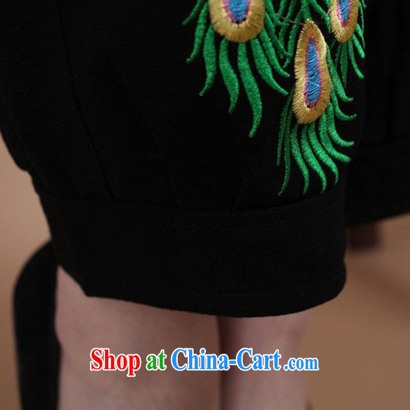 Autumn 2014 the new Korean spring loaded Tang Dress Pants cotton pants women Ethnic Wind Han-wide embroidery girls pants FG - 1 black XXL, charm and Asia Pattaya (Charm Bali), online shopping