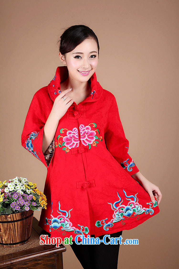 2014 spring loaded Tang in long, cotton T-shirt Chinese wind female FG 65 red XXXL pictures, price, brand platters! Elections are good character, the national distribution, so why buy now enjoy more preferential! Health