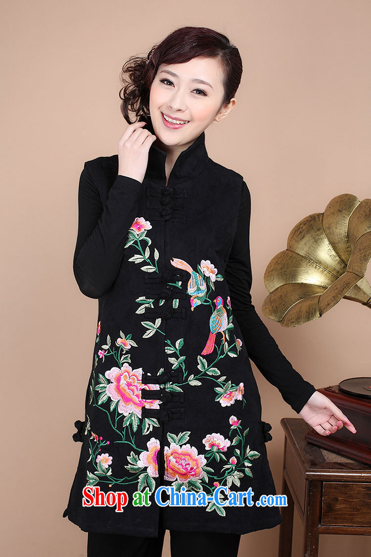 2014 spring loaded, long, embroidery t-shirt Chinese Ethnic Wind Tang is a jacket pants FG 97 black T-shirt XXL pictures, price, brand platters! Elections are good character, the national distribution, so why buy now enjoy more preferential! Health
