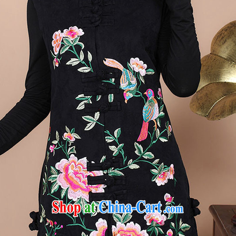 2014 spring loaded, long embroidery t-shirt Chinese wind Tang is a jacket pants FG 97 black T-shirt XXL charm, as well as Asia and (Charm Bali), shopping on the Internet