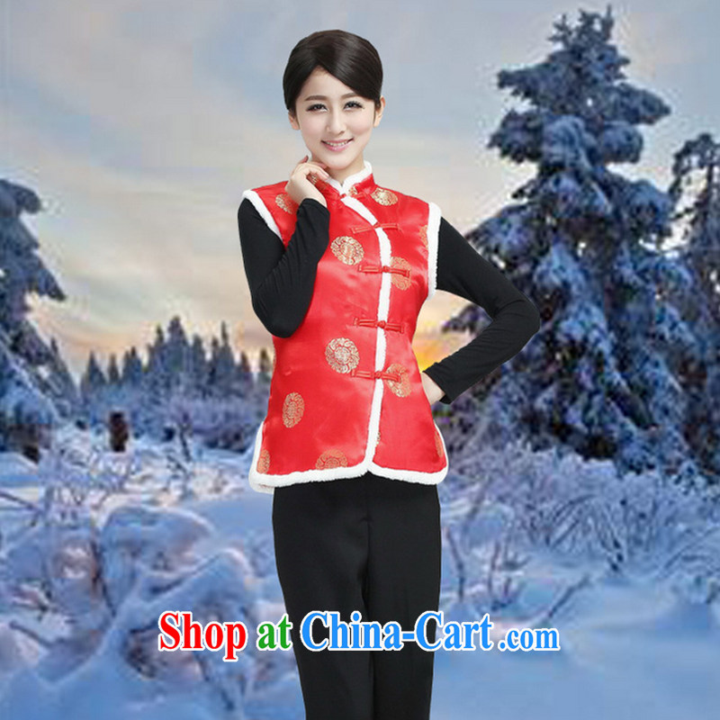 Take the new autumn and winter clothing, collar cheongsam Chinese Ma folder vest clothing Chinese clothing ethnic clothing - 2 3 XL, figure, and shopping on the Internet