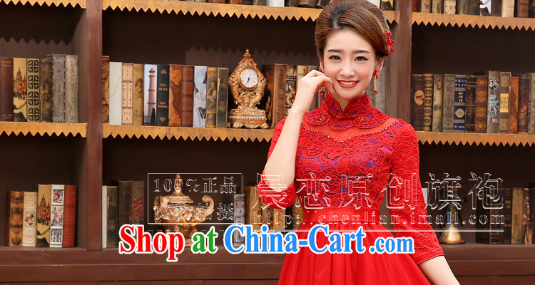 Morning land improvement marriage dresses red bows service bridal dresses stylish short sleeves, lace 2014 New Red XXL pictures, price, brand platters! Elections are good character, the national distribution, so why buy now enjoy more preferential! Health