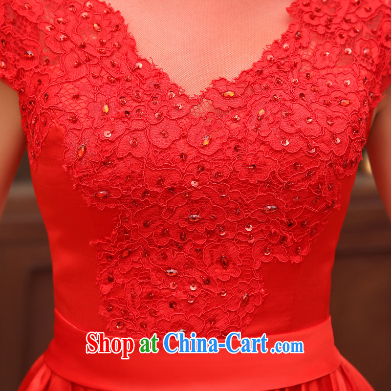Early Morning, 2014 new cheongsam dress short wedding dresses, red lace retro improved wedding bridal toast serving red M morning land, shopping on the Internet