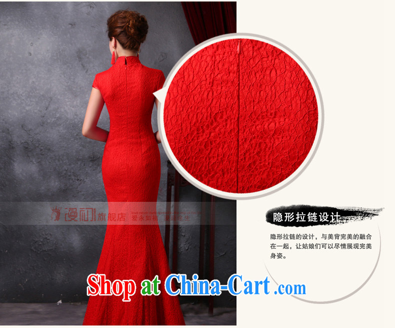 Definition 2015 early spring beauty stylish new outfit long retro improved crowsfoot cheongsam style wedding dress red XXL pictures, price, brand platters! Elections are good character, the national distribution, so why buy now enjoy more preferential! Health
