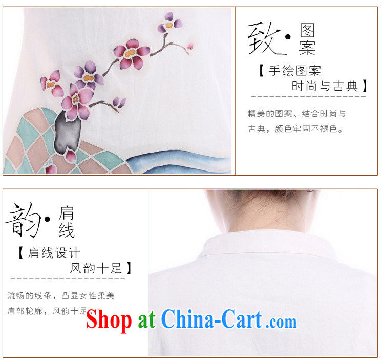 LO . MU Beauty 2014 Autumn Chinese cotton Ma girl T-shirt hand-painted a Phillips, 7 for the cuff Chinese Ethnic Wind T-shirt m White L (the Code) pictures, price, brand platters! Elections are good character, the national distribution, so why buy now enjoy more preferential! Health