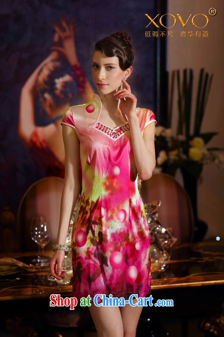 XOVO big girls 2014 summer improved stylish heavy Silk Cheongsam retro Silk Cheongsam dress and Red Vines into XXL pictures, price, brand platters! Elections are good character, the national distribution, so why buy now enjoy more preferential! Health