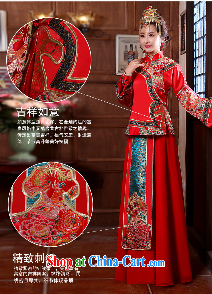 2015 spring and summer bridal wedding dresses red toast serving Chinese style wedding dresses long-sleeved Sau Wo service use phoenix retro married Yi red XL pictures, price, brand platters! Elections are good character, the national distribution, so why buy now enjoy more preferential! Health