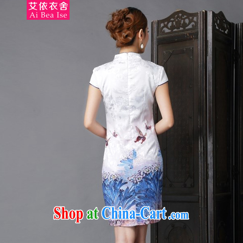 In accordance with the garment care 2014 national style in a new, Chinese style improved Daily Beauty sexy cheongsam dress 6632 #dark blue XL aids, according to Yi, and shopping on the Internet
