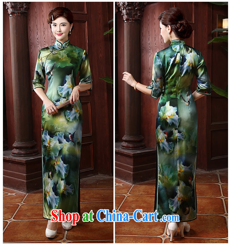 The CYD HO Kwun Tong' Purple Tsui retro long Silk Cheongsam autumn 2015 in Lausanne cuff Silk Cheongsam high load mother QZ 4707 fancy XXL pictures, price, brand platters! Elections are good character, the national distribution, so why buy now enjoy more preferential! Health