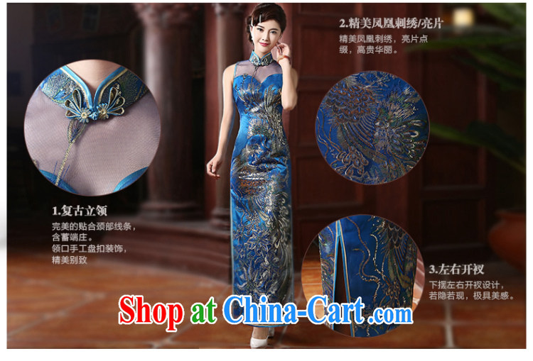 The CYD HO Kwun Tong' Fung Ying 2015 retro long, the Lao dresses upscale banqueting, qipao gown QD 4744 royal blue XXL pictures, price, brand platters! Elections are good character, the national distribution, so why buy now enjoy more preferential! Health