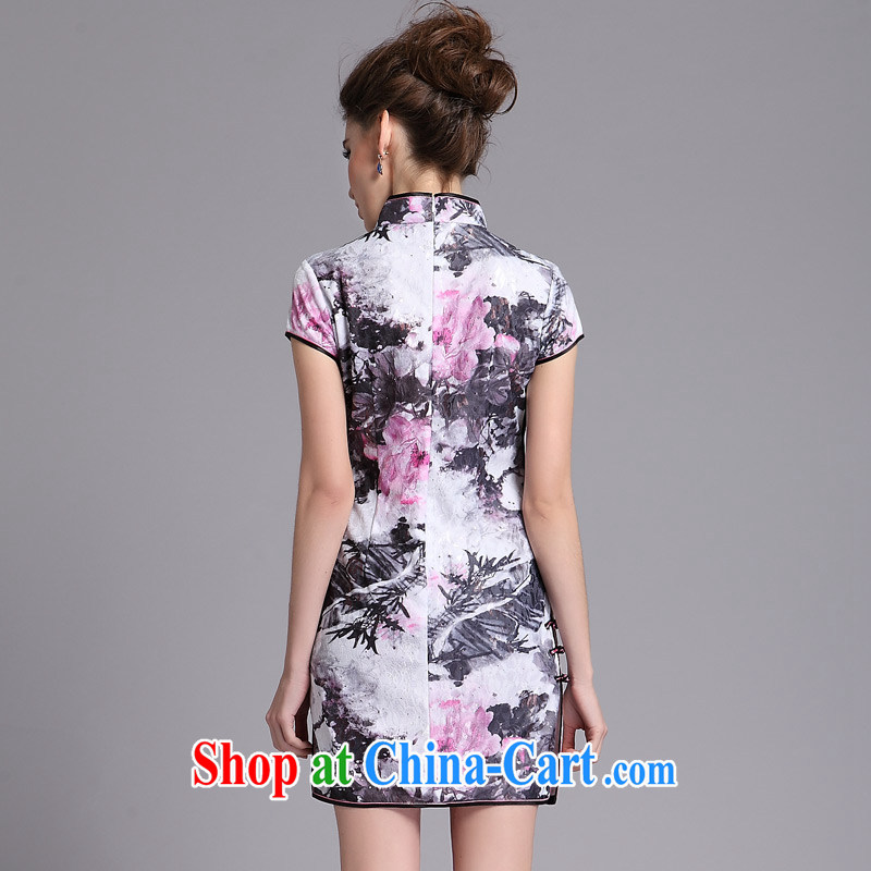 ZK female 2014 summer, the cheongsam dress cheongsam dress improved retro sexy outfit female white XXL, ZK, and shopping on the Internet