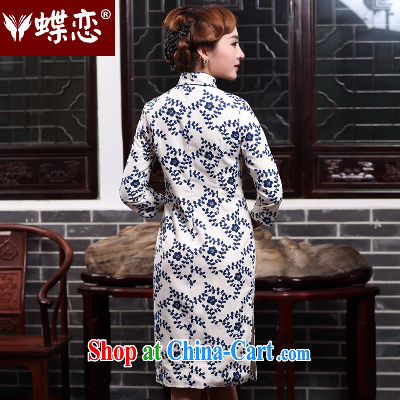 Butterfly Lovers 2015 spring new women with improved modern cheongsam dress daily cultivating the cotton robes 47,011 figure XXL, Butterfly Lovers, shopping on the Internet