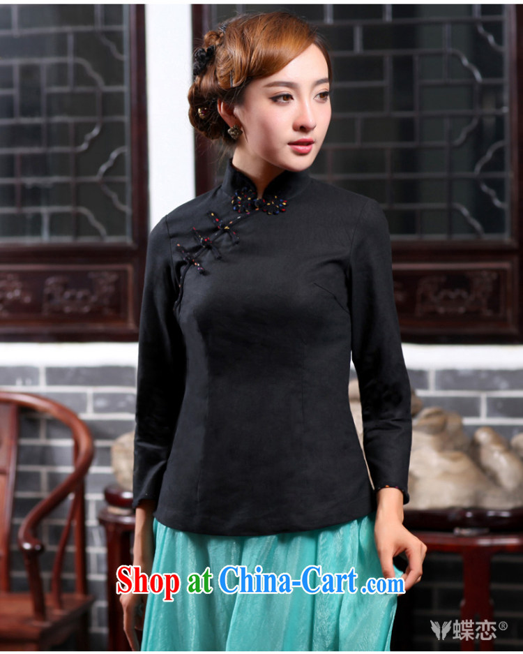 Butterfly Lovers 2015 spring new stylish improved cheongsam shirt China wind cotton the Chinese female T-shirt 47,020 black XXL pictures, price, brand platters! Elections are good character, the national distribution, so why buy now enjoy more preferential! Health