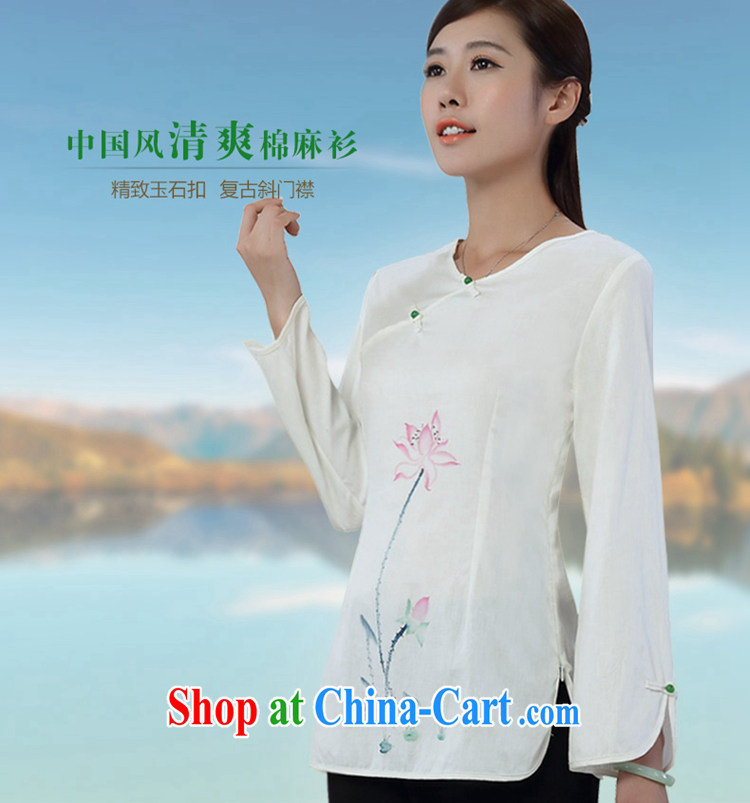 Mr Tang, Id al-Fitr autumn 2014 the new National wind hand-painted cotton Ma-Tie long-sleeved improved Han-tang T-shirt with white XXL pictures, price, brand platters! Elections are good character, the national distribution, so why buy now enjoy more preferential! Health