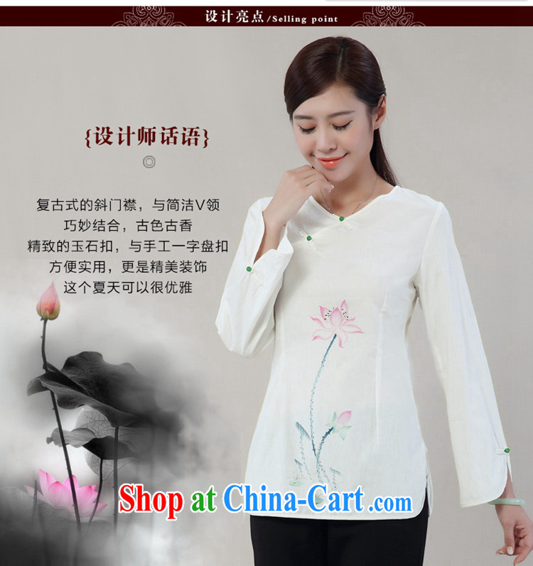 Mr Tang, Id al-Fitr autumn 2014 the new National wind hand-painted cotton Ma-Tie long-sleeved improved Han-tang T-shirt with white XXL pictures, price, brand platters! Elections are good character, the national distribution, so why buy now enjoy more preferential! Health