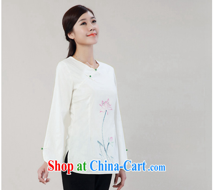 Mr Tang, Id al-Fitr autumn 2014 the new National wind hand-painted cotton Ma-Tie long-sleeved improved Han-tang T-shirt with white XXL pictures, price, brand platters! Elections are good character, the national distribution, so why buy now enjoy more preferential! Health