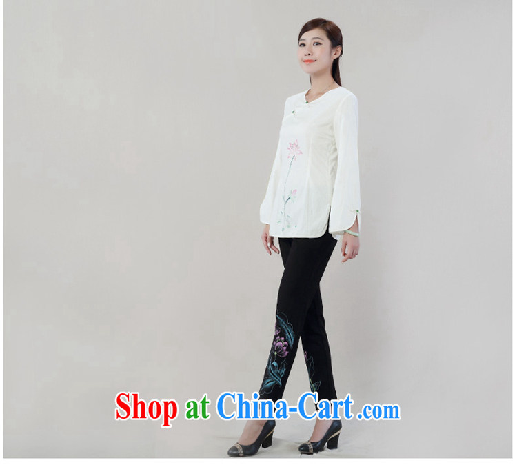 Mr Tang, Id al-Fitr autumn 2014 the new National wind hand-painted cotton Ma-Tie long-sleeved improved Han-tang T-shirt with white XXL pictures, price, brand platters! Elections are good character, the national distribution, so why buy now enjoy more preferential! Health