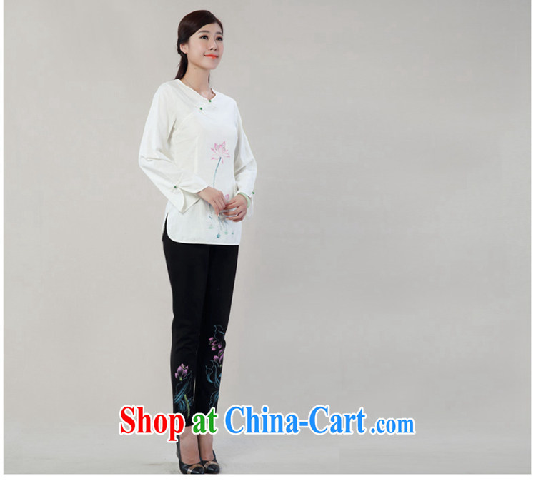 Mr Tang, Id al-Fitr autumn 2014 the new National wind hand-painted cotton Ma-Tie long-sleeved improved Han-tang T-shirt with white XXL pictures, price, brand platters! Elections are good character, the national distribution, so why buy now enjoy more preferential! Health