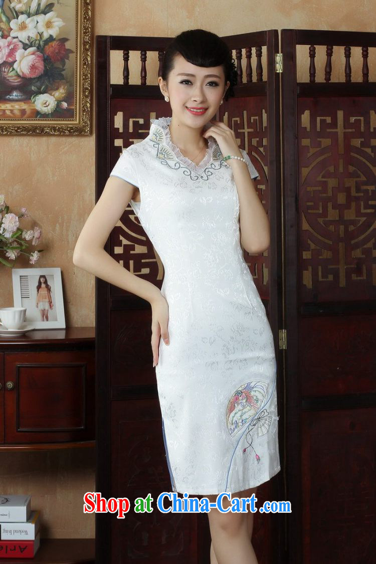Spend figure, Tang with new women, summer dresses for modern Chinese improved jacquard cotton robes white XL pictures, price, brand platters! Elections are good character, the national distribution, so why buy now enjoy more preferential! Health