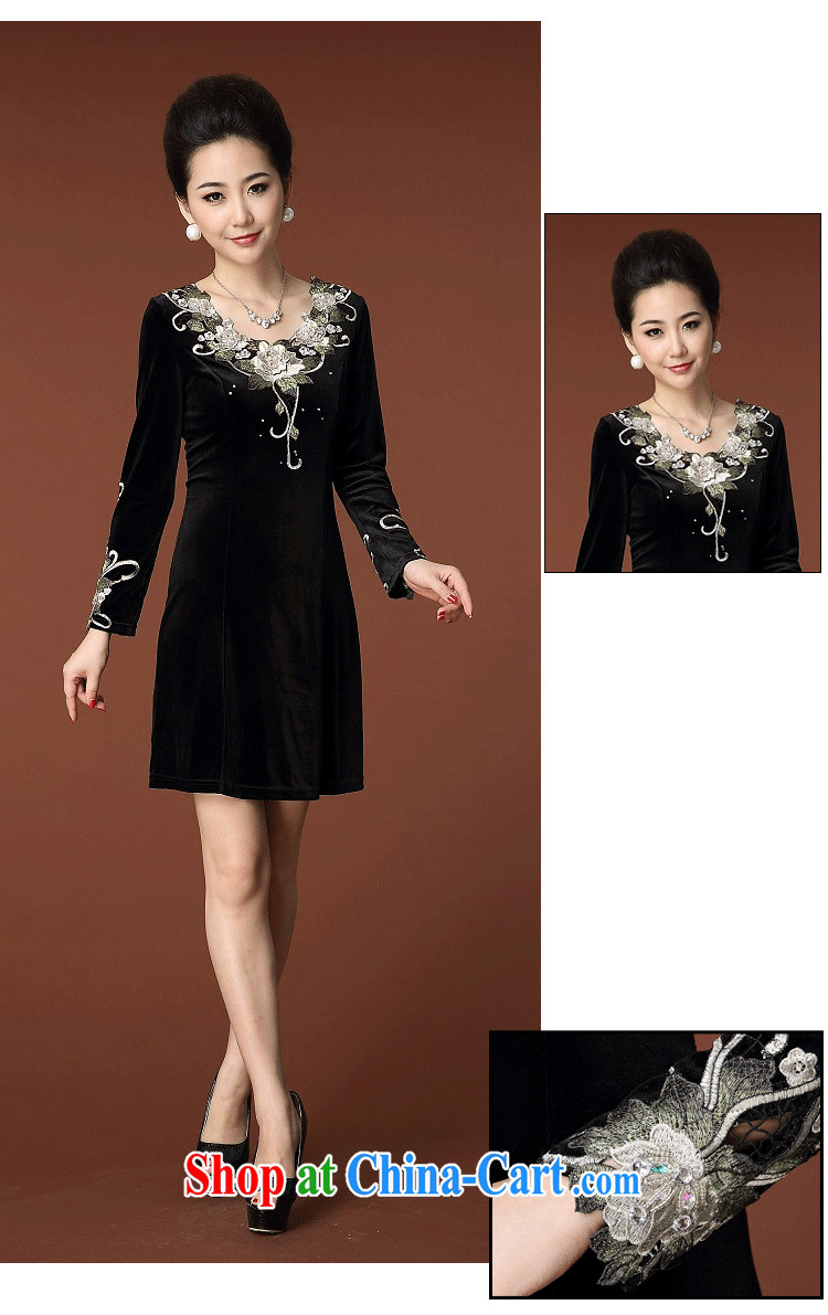 Autumn 2014 the new big, female temperament cultivating long-sleeved gold velour new dresses qipao 8352 #black 4XL pictures, price, brand platters! Elections are good character, the national distribution, so why buy now enjoy more preferential! Health
