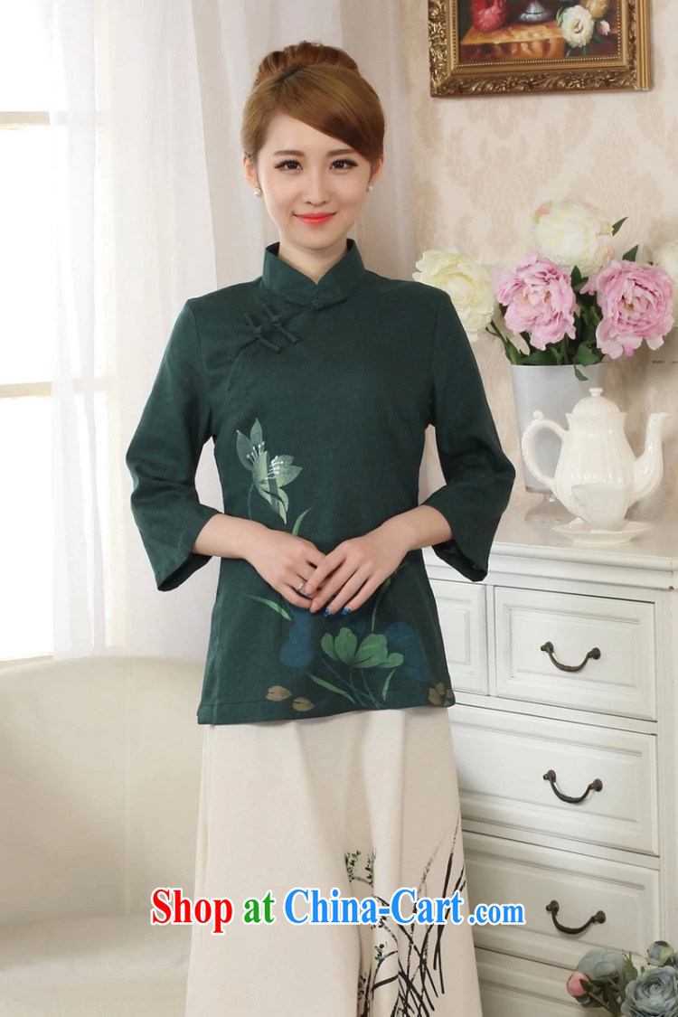 The Balaam poetry 2014 New National wind hand-painted dresses T-shirt breathable and comfortable cotton the Chinese Ethnic Wind blouses improved Tang blue M pictures, price, brand platters! Elections are good character, the national distribution, so why buy now enjoy more preferential! Health