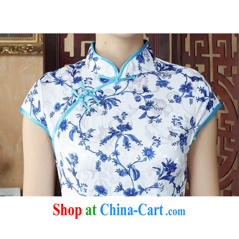 The Balaam poetry 2014 female new Ethnic Wind blue and stamp duty, for cotton cultivating short-sleeved qipao Cheong Wa Dae spend 40, Balaam poetry, shopping on the Internet