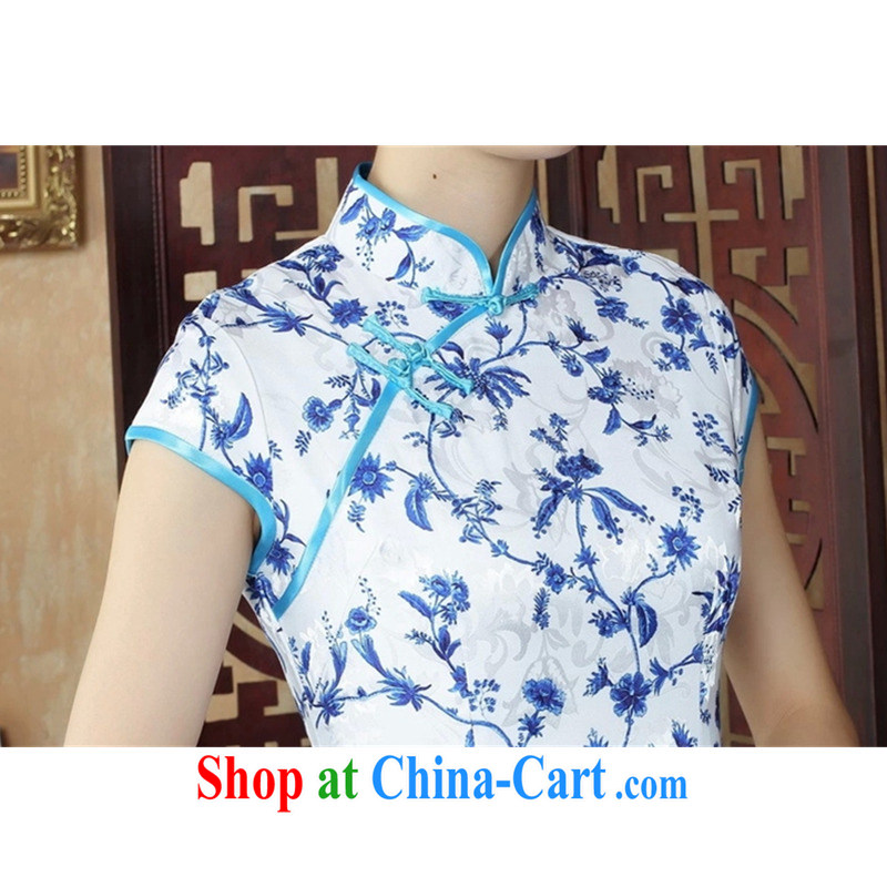 The Balaam poetry 2014 female new Ethnic Wind blue and stamp duty, for cotton cultivating short-sleeved qipao Cheong Wa Dae spend 40, Balaam poetry, shopping on the Internet