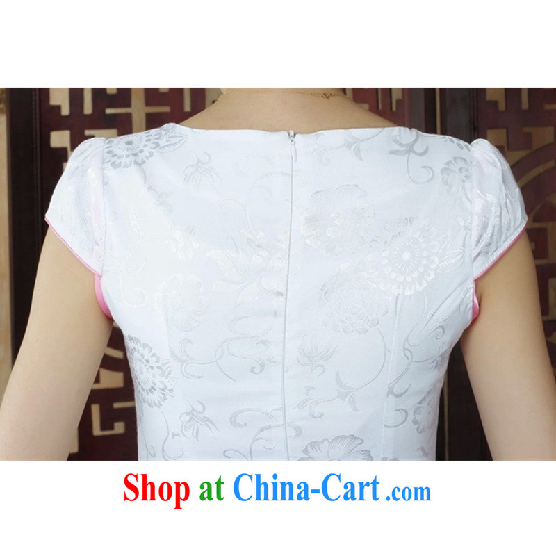 The Balaam poetry 2014 Chinese National wind improved, women cheongsam embroidered panels drill beauty and elegant short-sleeved dresses picture color 32, Balaam poetry, shopping on the Internet