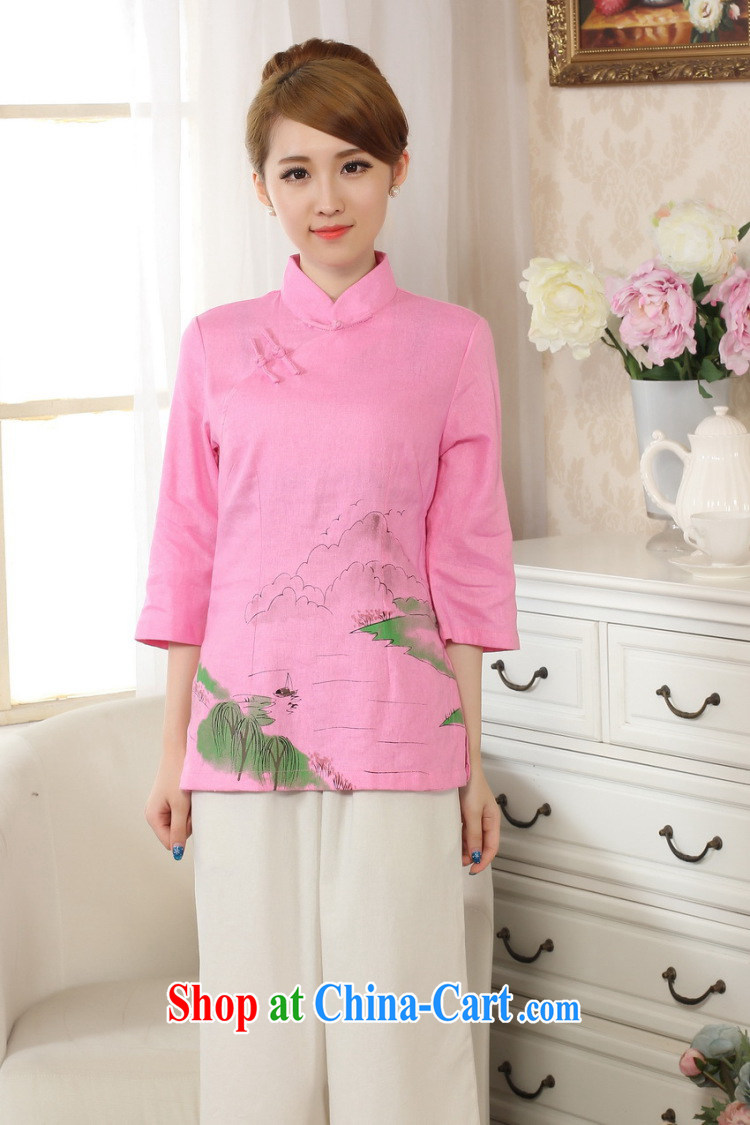 Spend the autumn and the new hand-painted dresses T-shirt cotton linen the Chinese Tang with improved national wind blouses - A 2 XL pictures, price, brand platters! Elections are good character, the national distribution, so why buy now enjoy more preferential! Health