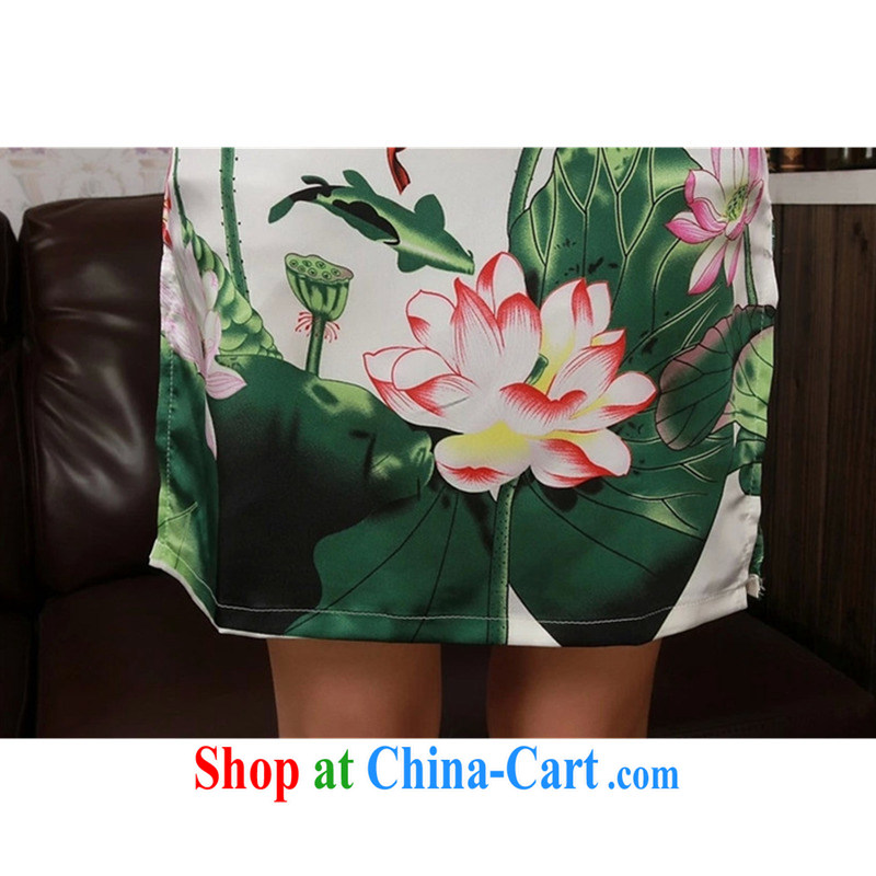 The Balaam poetry 2014 stylish girl with new, improved, qipao hand-painted summer Lotus cultivating short-sleeved dresses hand-painted Lotus 32, Balaam poetry, shopping on the Internet