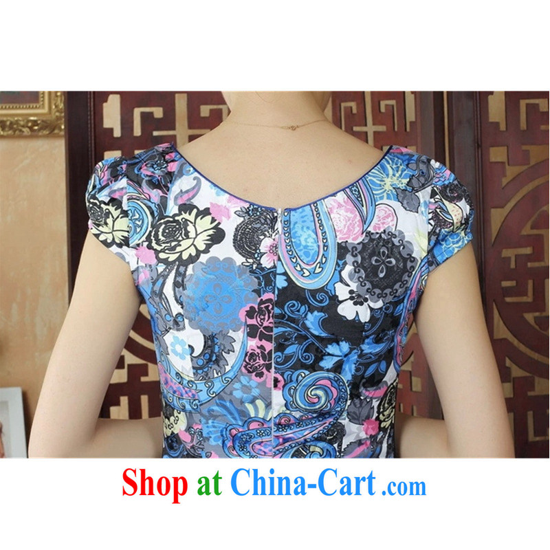 The Balaam poetry 2014 stylish women China wind embroidered improved, short-sleeve without the forklift truck female qipao and fresh blue 40, Balaam poetry, shopping on the Internet