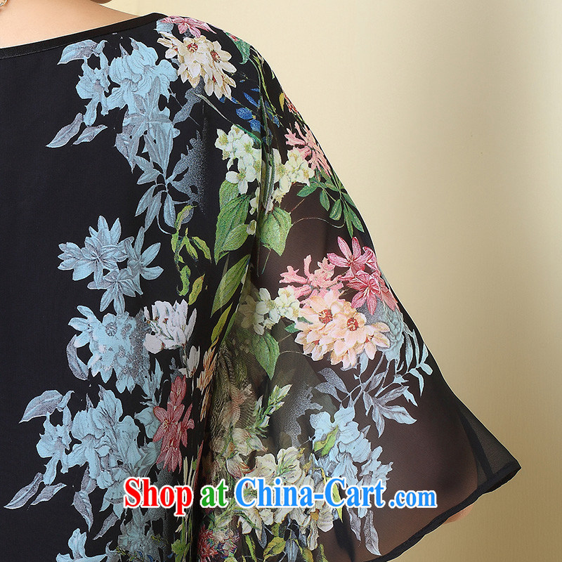 The CYD HO Kwun Tong' take wing, Ms. Tang on T-shirt China wind female 2014 summer National wind T pension P 4326 black XXXL, Sau looked Tang, shopping on the Internet