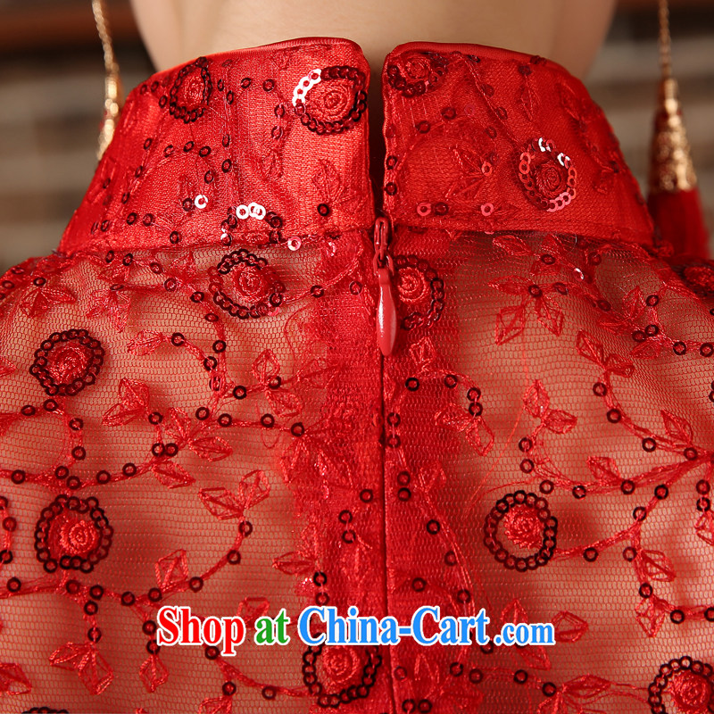 Flower Angel, summer 2014 new brides with marriage yarn dresses retro lace bows Service Improvement crowsfoot long red cheongsam XXL, flower Angel (DUOQIMAN), and, online shopping