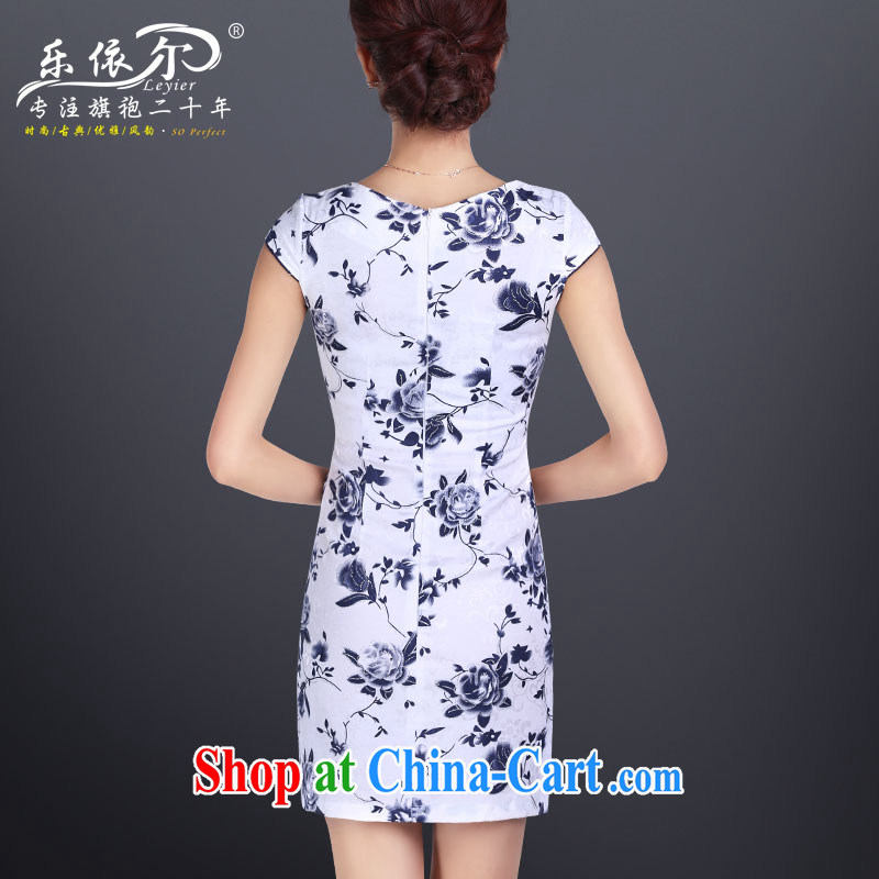 And, according to Mr Ronald ARCULLI decoration, short-sleeved dress improved cheongsam dress short, blue and white porcelain antique embroidered dresses white L, in accordance with (leyier) outfit,/Tang, and shopping on the Internet