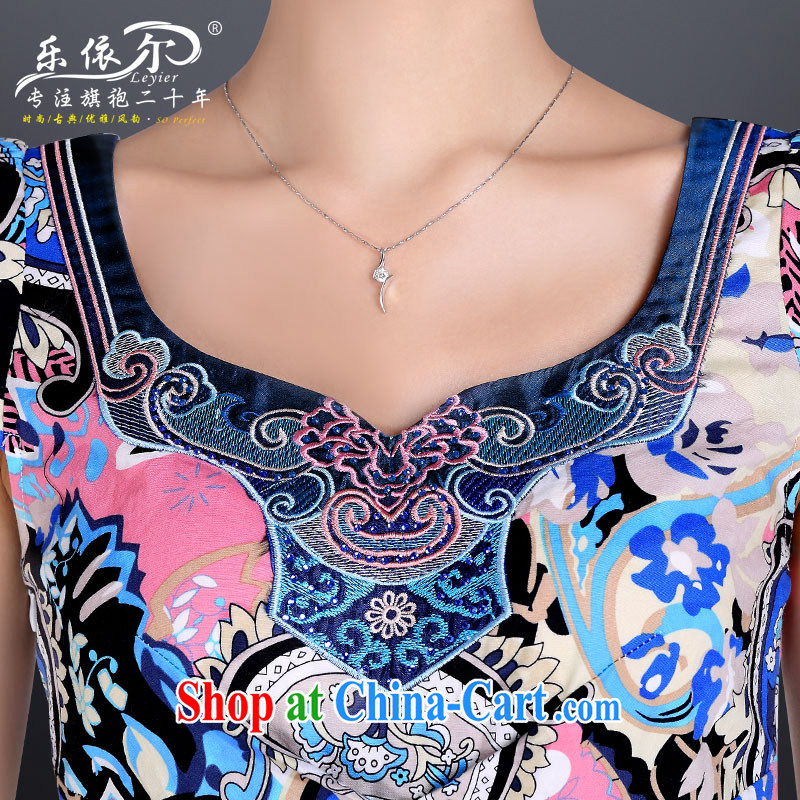 And, according to summer fashion sense of cultivating cheongsam dress improved short cheongsam graphics thin retro floral and elegant dress suits M, in accordance with (leyier), shopping on the Internet