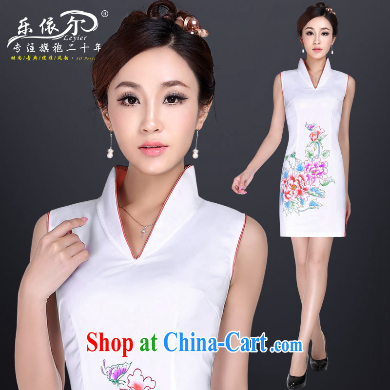 And, in accordance with paragraph summer elegant qipao stylish improved sexy short dresses V for retro dresses skirt dress pink M, in accordance with (leyier, qipao/Tang, and shopping on the Internet
