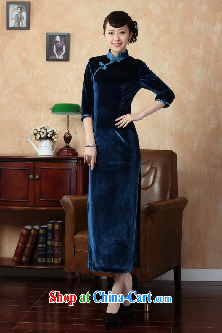 The Balaam poetry elegant ladies handcrafted solid color-stretch the wool 7 cuff long cheongsam green 3XL pictures, price, brand platters! Elections are good character, the national distribution, so why buy now enjoy more preferential! Health