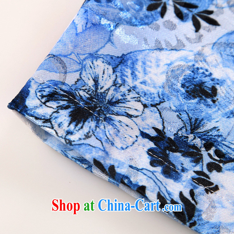 The CYD HO Kwun Tong' to shadow improved fashion cheongsam dress sense of Cultivating Female dresses 2015 summer 4414 QD blue XXXL, Su-koon Tang, shopping on the Internet