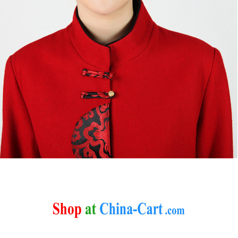 To Green, autumn and winter fashion new and old mother with the stamp duty paid by the buckle Tang jackets - 1 red 4 XL, green, and, on-line shopping