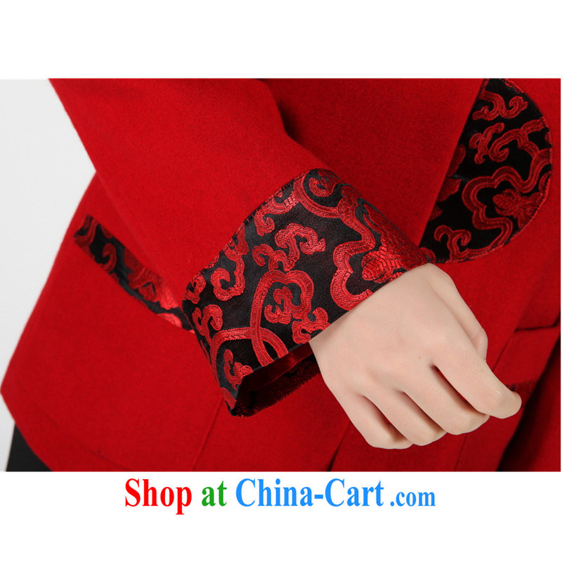 To Green, autumn and winter fashion new and old mother with the stamp duty paid by the buckle Tang jackets - 1 red 4 XL, green, and, on-line shopping
